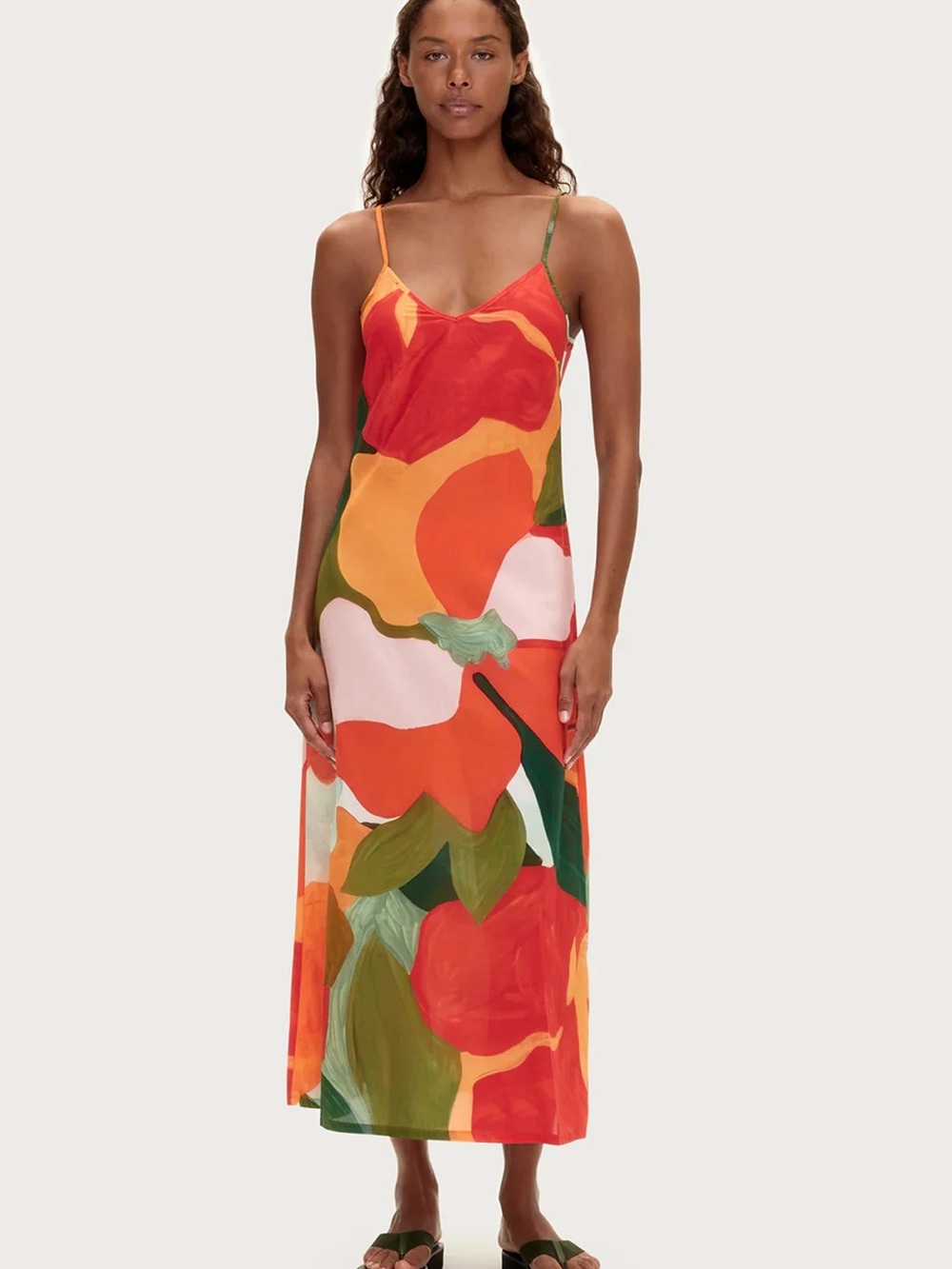ZULU & ZEPHYR COTTON SILK DRESS IN RED FLORAL